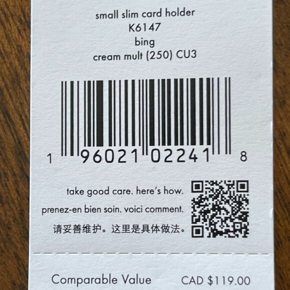 Kate Spade | Leather Small Slim Bing Cherry Card Holder - Picture 5 of 5